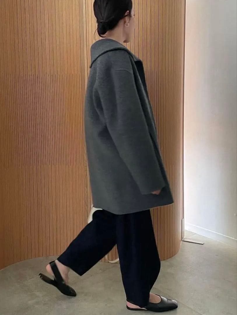 YONFA ダブルボタンウールコート