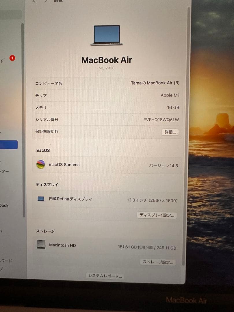 MacBook Air 13 M1メモリ16GB Magic Mouse付き