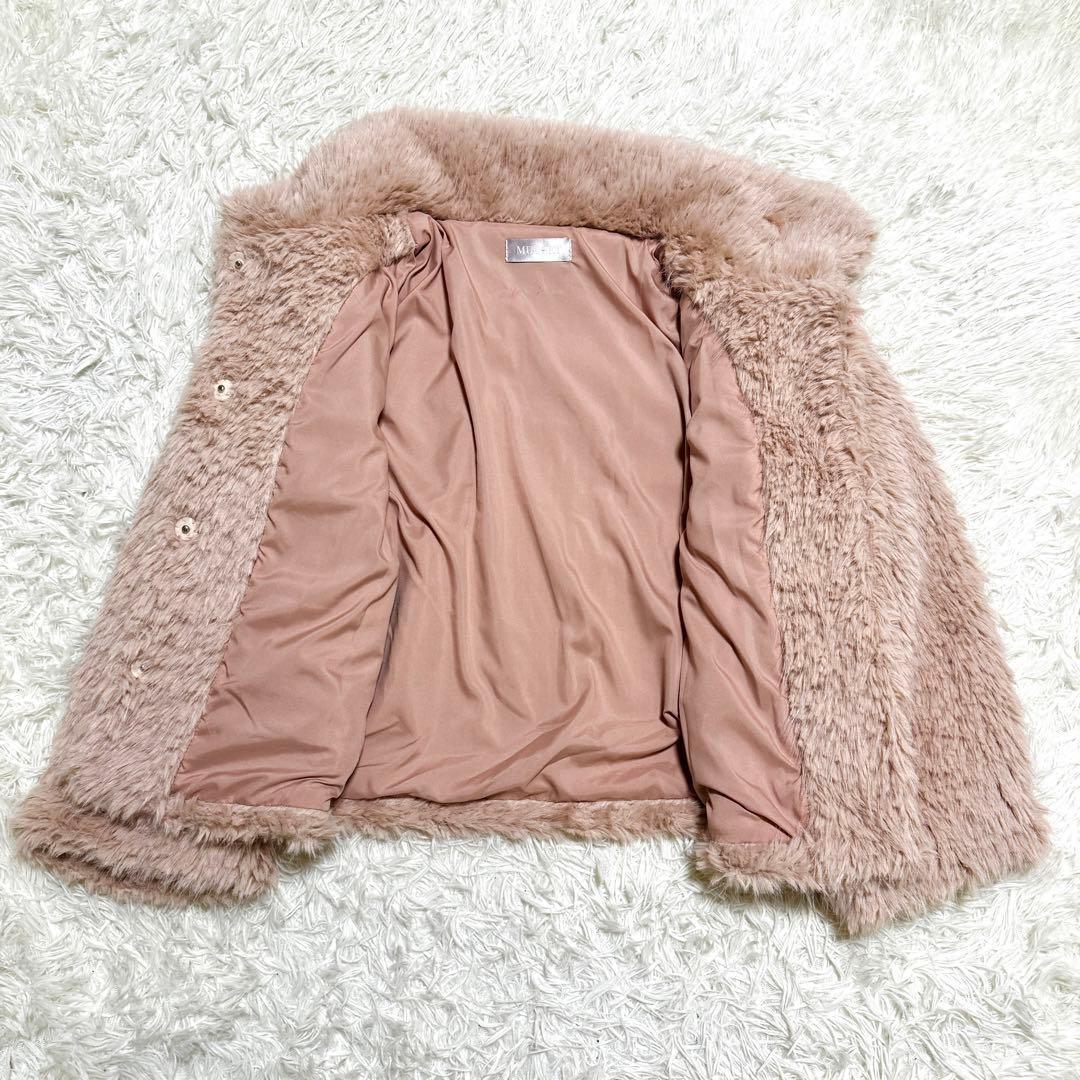現行 美品 MUGUET ミュゲ ボリュームフェイクファーコート ピンク