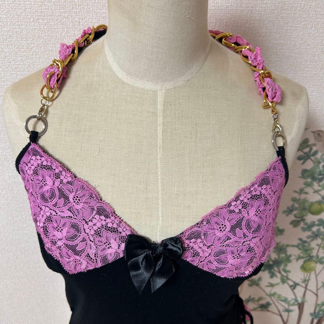 MARS レア　レースおりぼんチェーンキャミ