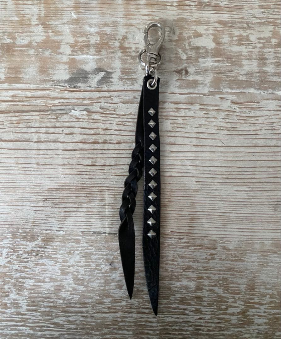 TETSU　STUDS&KNITTING LEATHER KEY RING