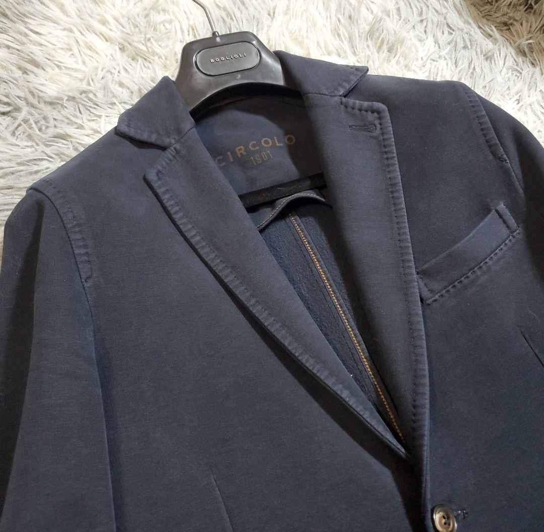 チルコロ 1901　テーラードジャケット　ストレッチ素材　ネイビー　size42
