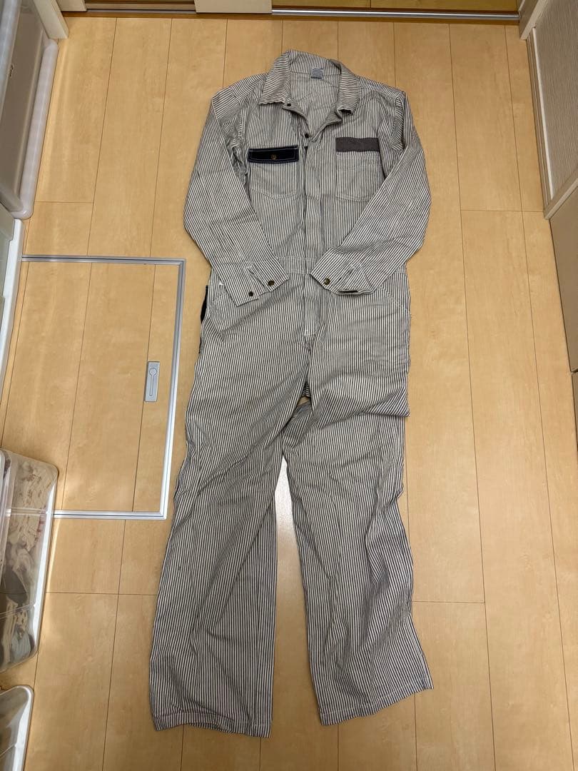 CHUMS チャムス ヒッコリーストライプ オーバーオール Mサイズ