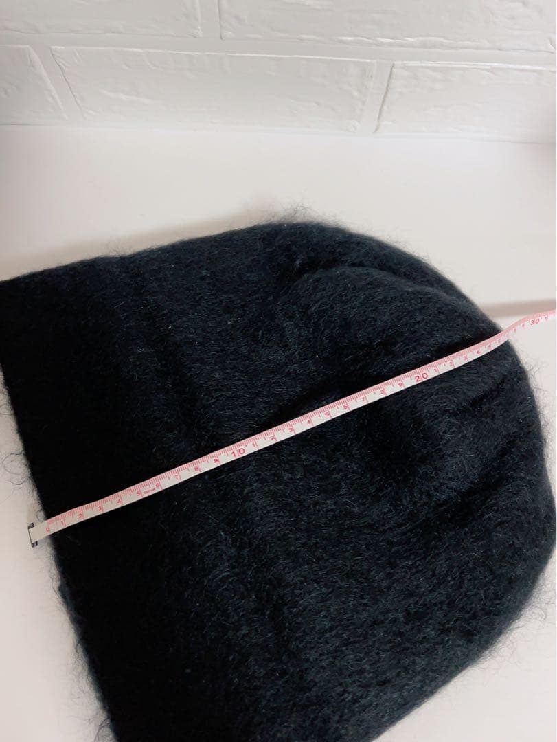 ロエベ　LOEWE ニット帽　黒　ブラック　モヘヤ50%ウール18%