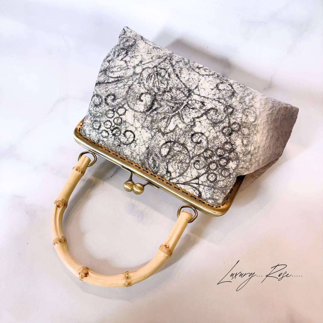 希少！！日本の伝統工芸染め手書き微粒子パールのヴェール　カジュアル高級帯地バッグ