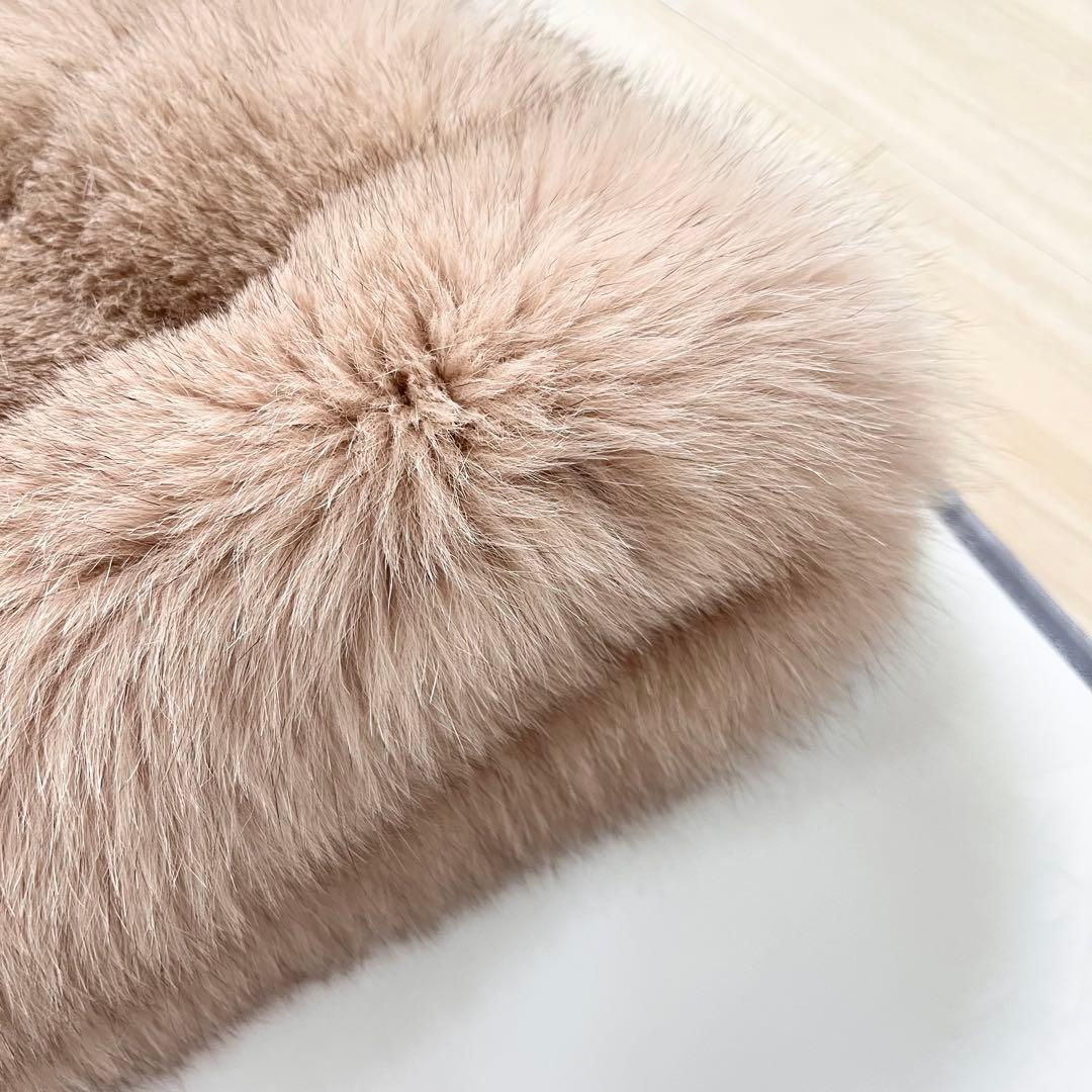 Maxmara 未使用 肉厚リアルフォックスファー スヌード マフラー
