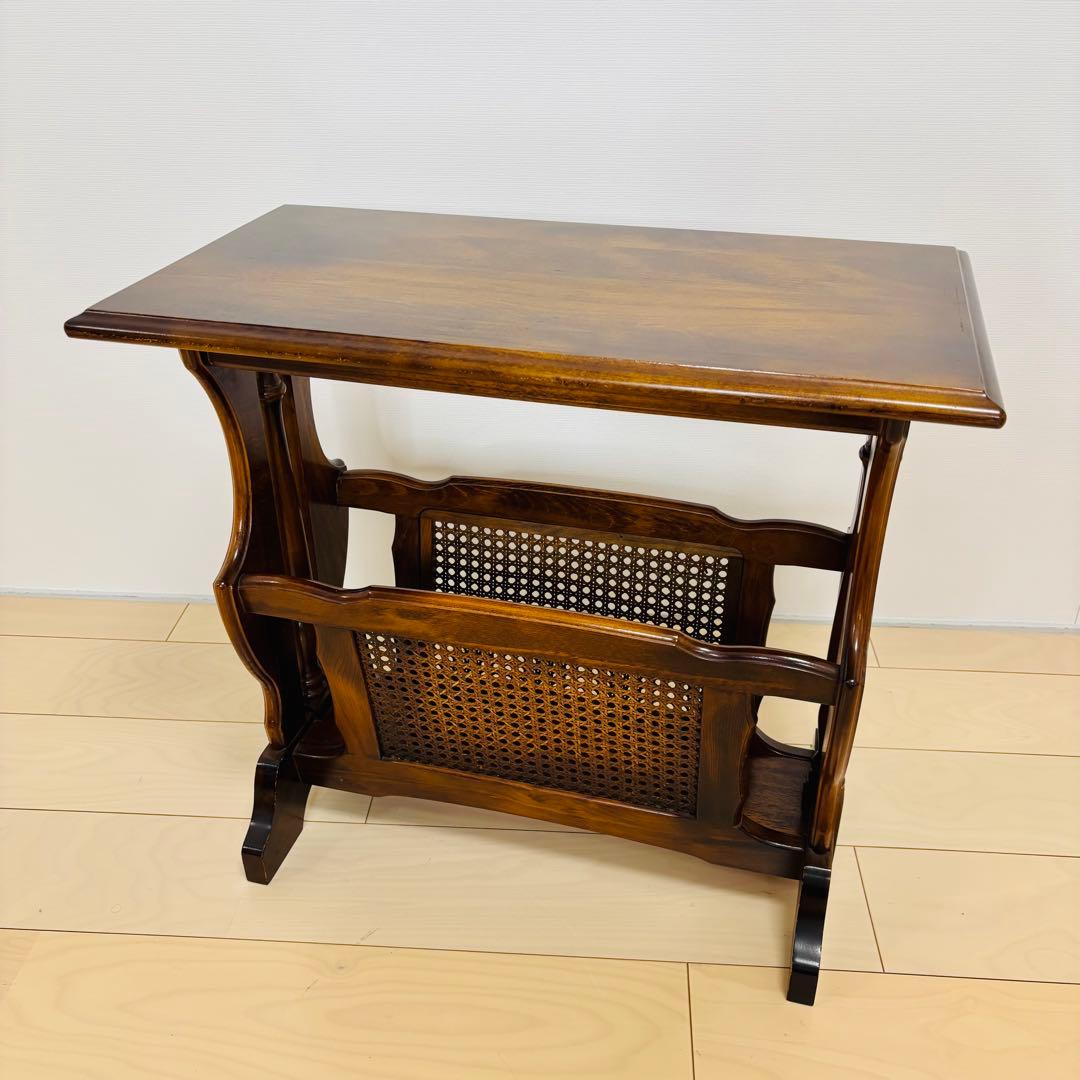 【希少品】カリモクkarimoku コロニアル サイドテーブル マガジンラック付