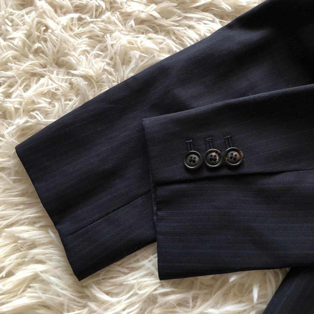 ニューヨーカー【13.15相当】スカートスーツ　セットアップ　ストライプ　濃紺