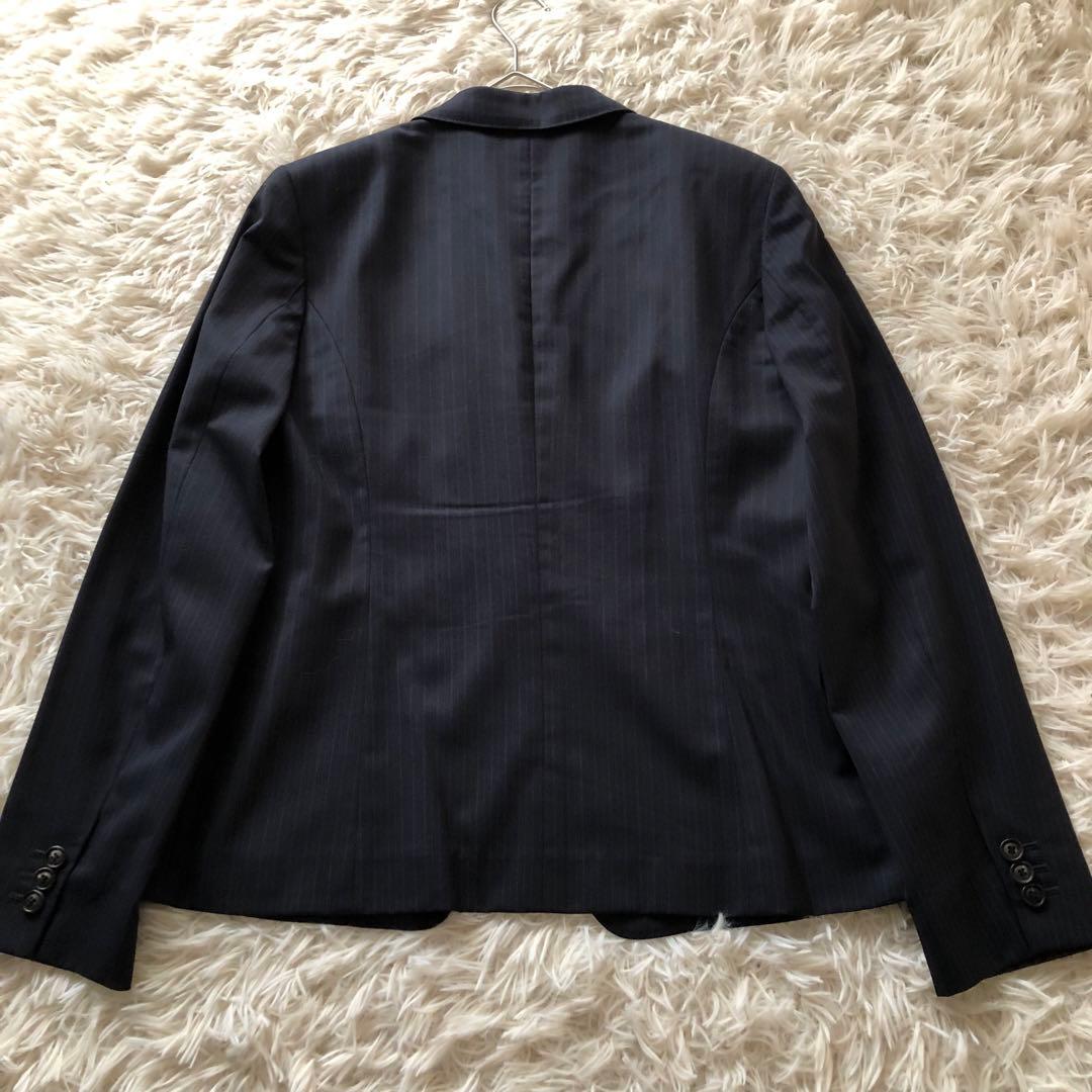 ニューヨーカー【13.15相当】スカートスーツ　セットアップ　ストライプ　濃紺