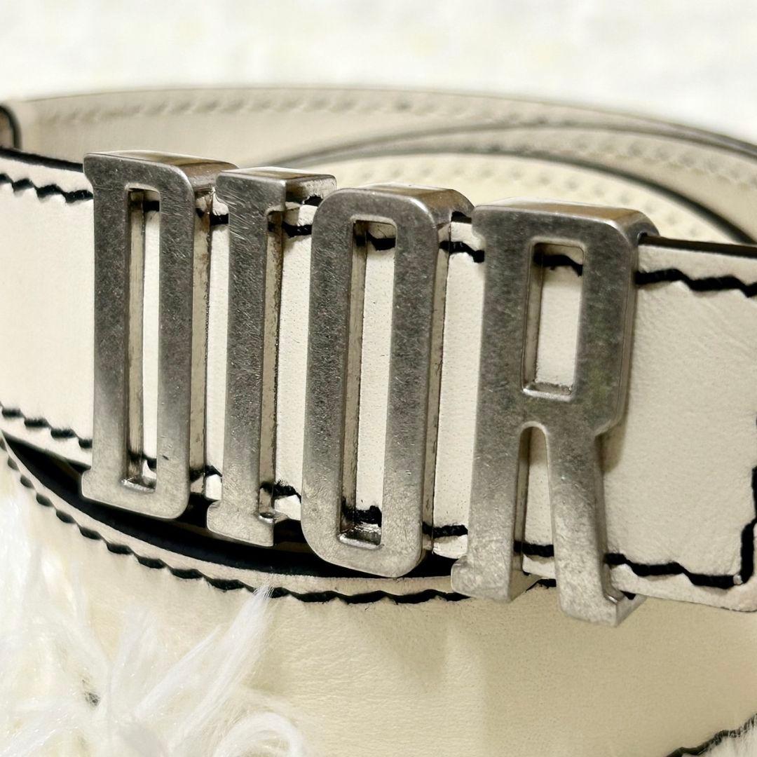 【極美品】現行品 Dior ディオール D-FENCE ベルト ロゴ シルバー