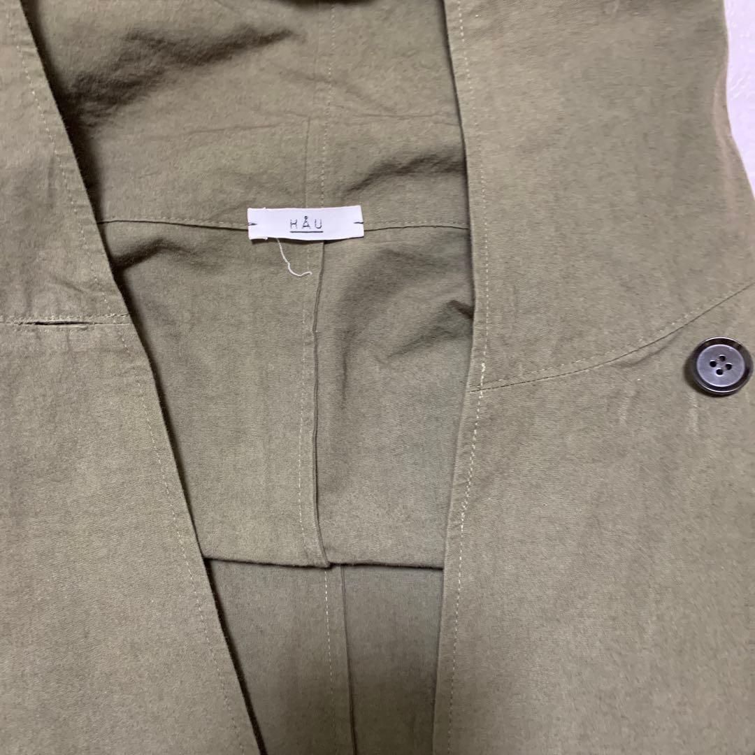 【訳アリ値下げ】HAU coat canvas カーキ　コート　キャンバス　ハウ