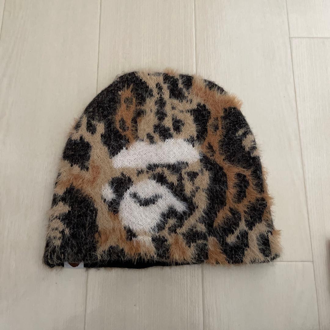 帽子 WILD LEOPARD PATTERN APE FACE KNIT CAP