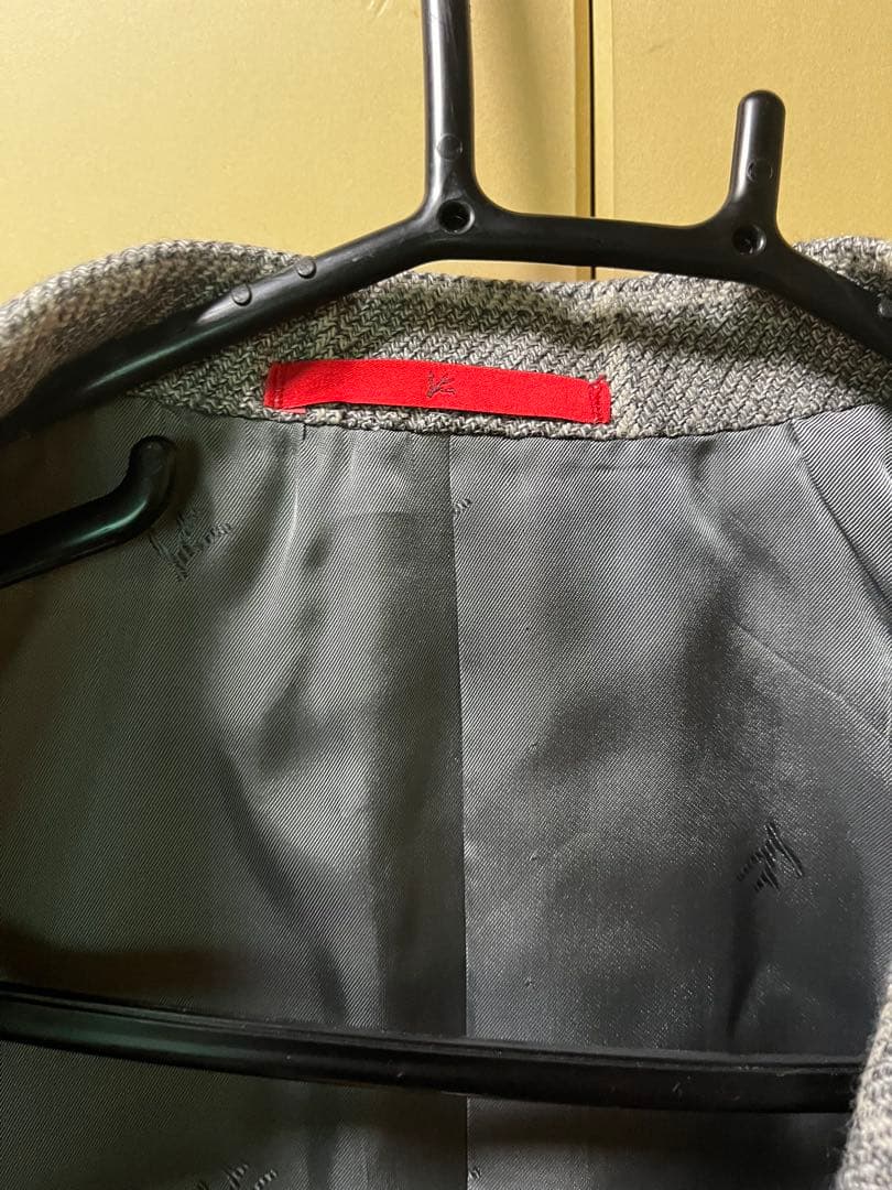 【美品】ISAIA イザイア　グレー　チェック　ビジネスジャケット　44 8C