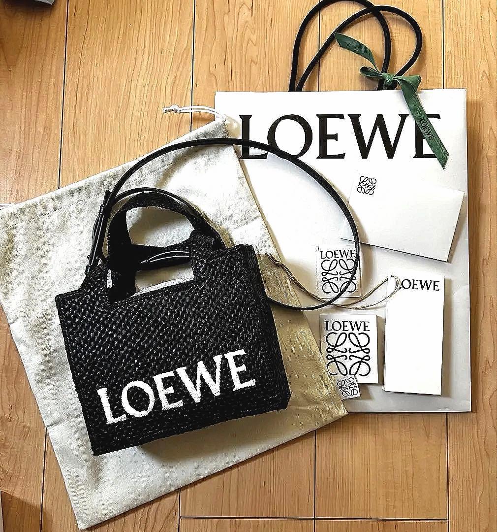 Anna　ロエベ　フォントトートミニ　ラフィア　正規品