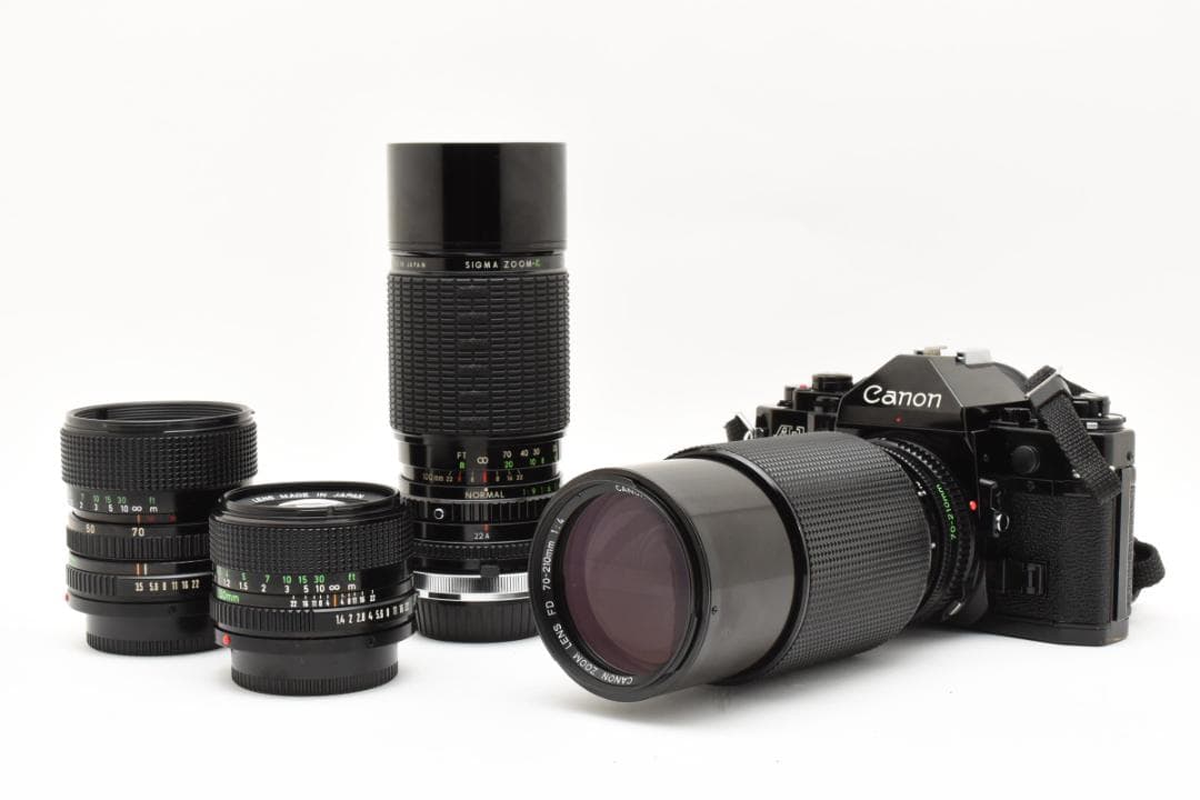 【豪華セット・動作良好】Canon A-1+FDレンズ/フード/ケース付1082