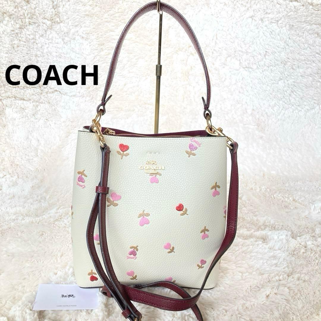 COACH コーチ ハートフローラル2wayバケットショルダーバッグ