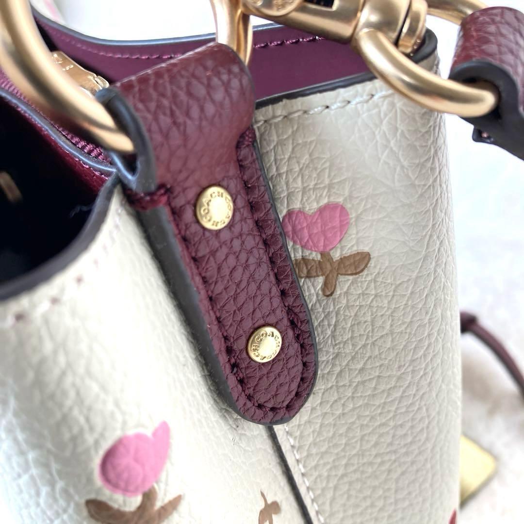 COACH コーチ ハートフローラル2wayバケットショルダーバッグ