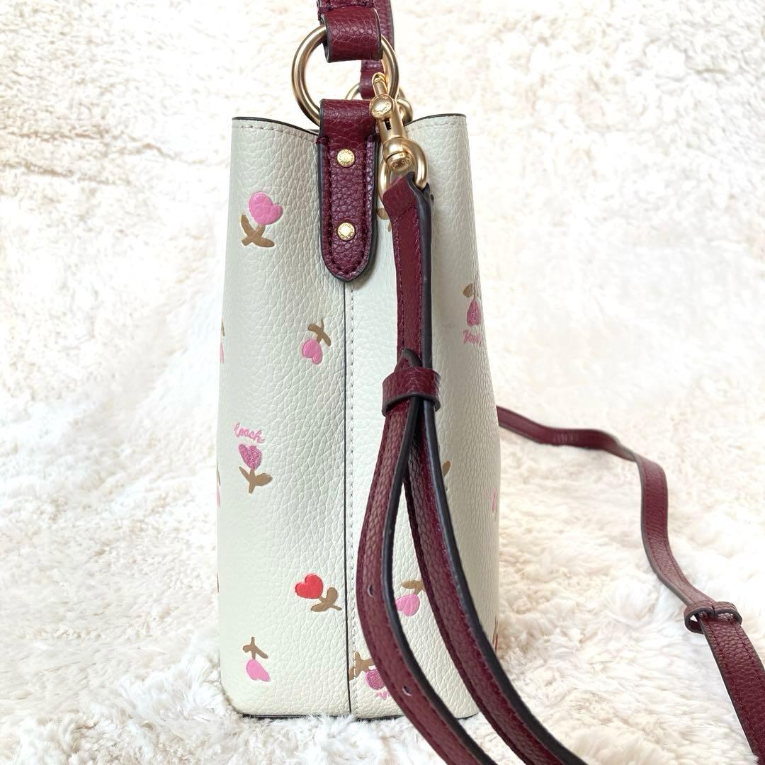 COACH コーチ ハートフローラル2wayバケットショルダーバッグ