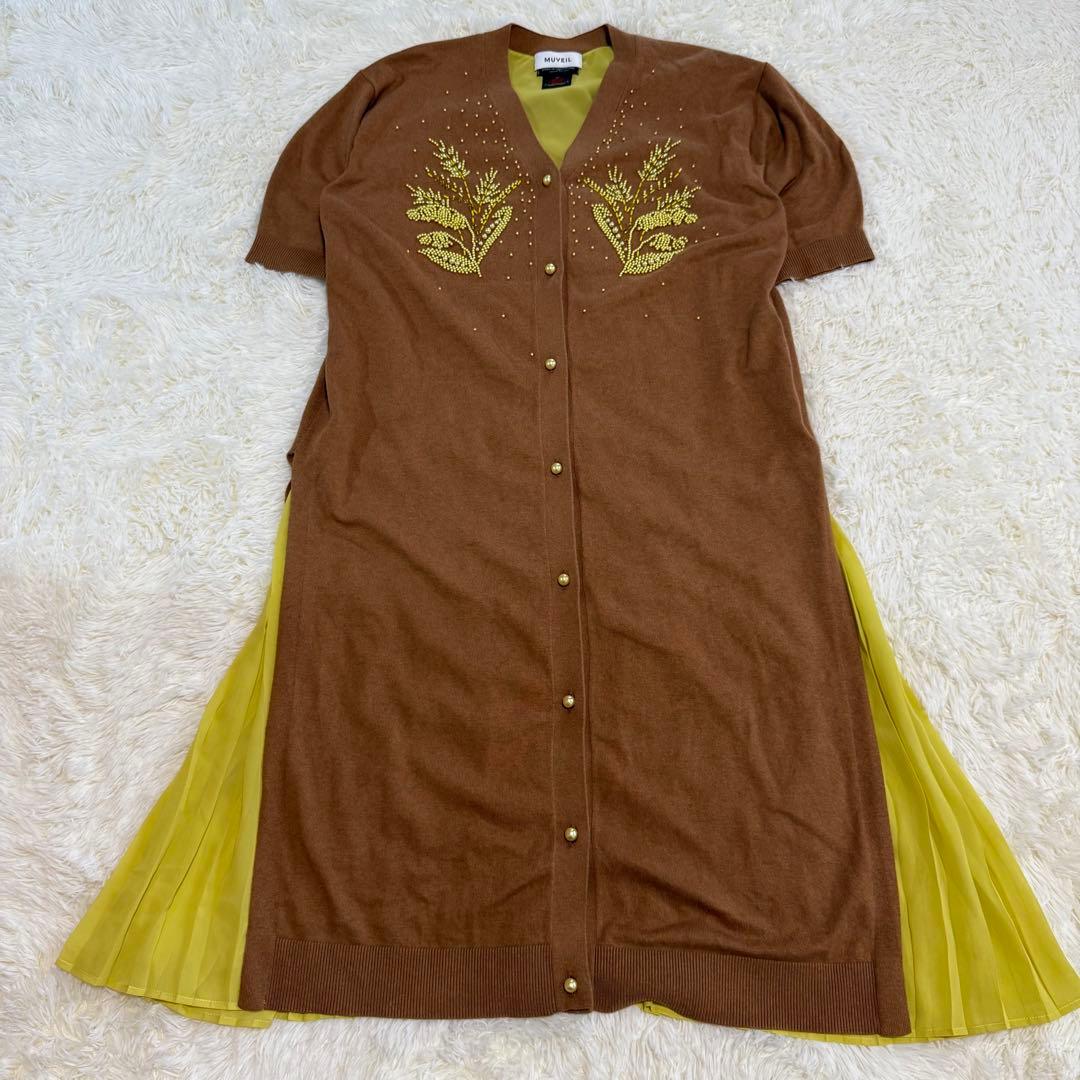 MUVEIL ミュベール ビーズ刺繍ニットワンピース M〜Lサイズ 芸能人着用