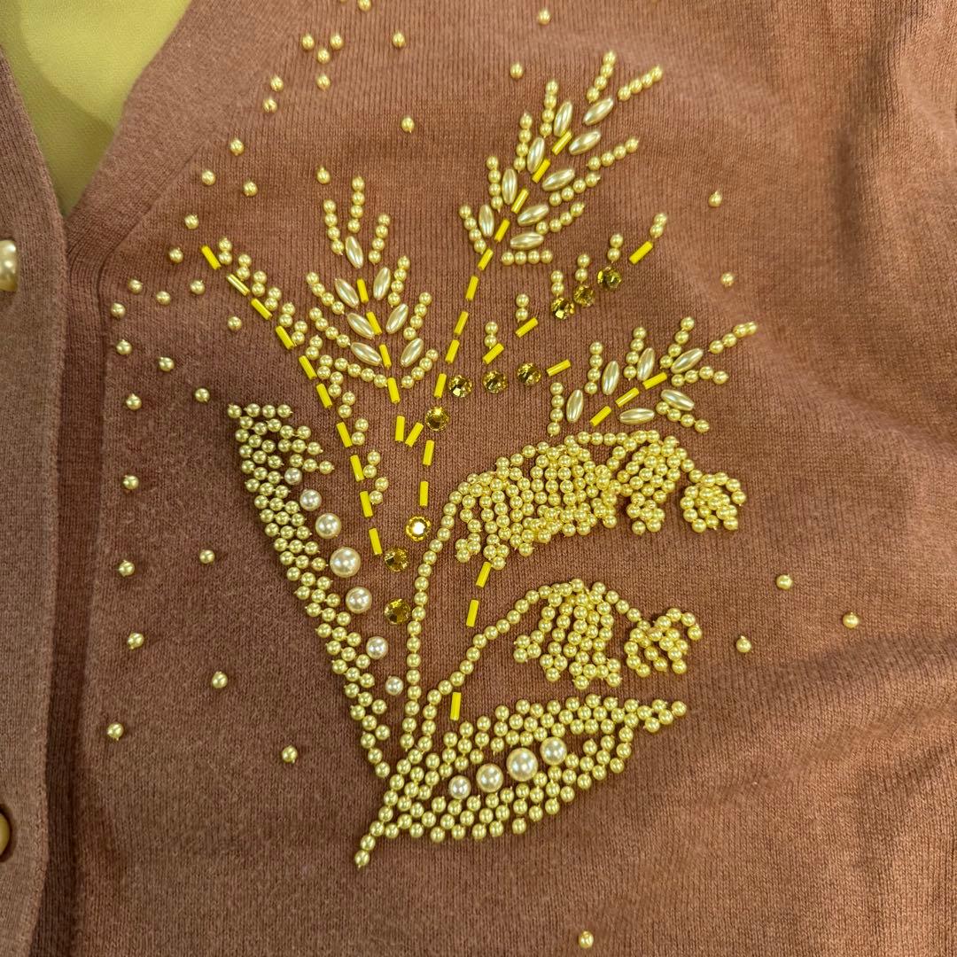 MUVEIL ミュベール ビーズ刺繍ニットワンピース M〜Lサイズ 芸能人着用