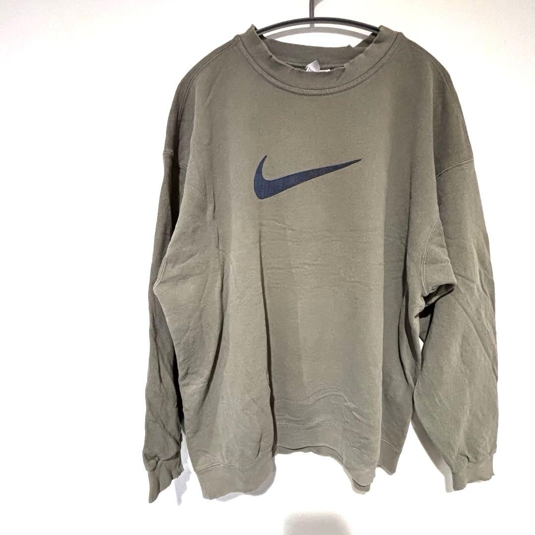 【激レア・XL】NIKE センターロゴ スウェット オリーブ カーキ 裏起毛