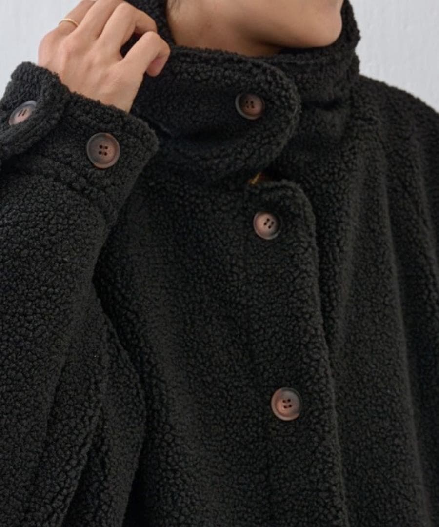 BEARDSLEY ボアブルゾン　ブラック　ビアズリー　洗える　黒色　アウター