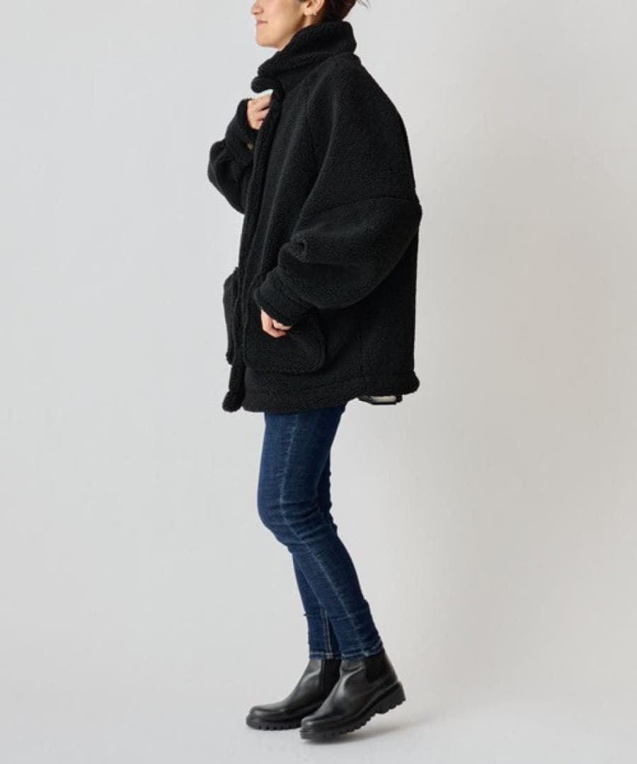 BEARDSLEY ボアブルゾン　ブラック　ビアズリー　洗える　黒色　アウター