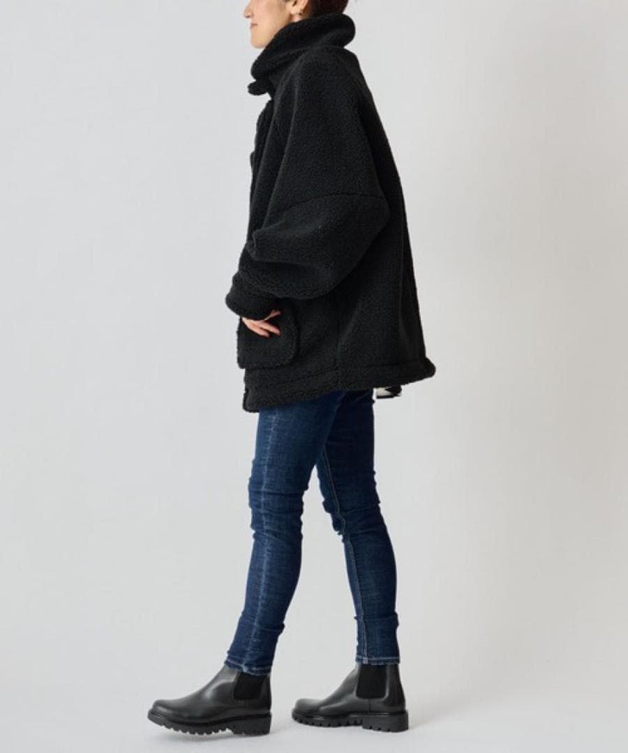 BEARDSLEY ボアブルゾン　ブラック　ビアズリー　洗える　黒色　アウター