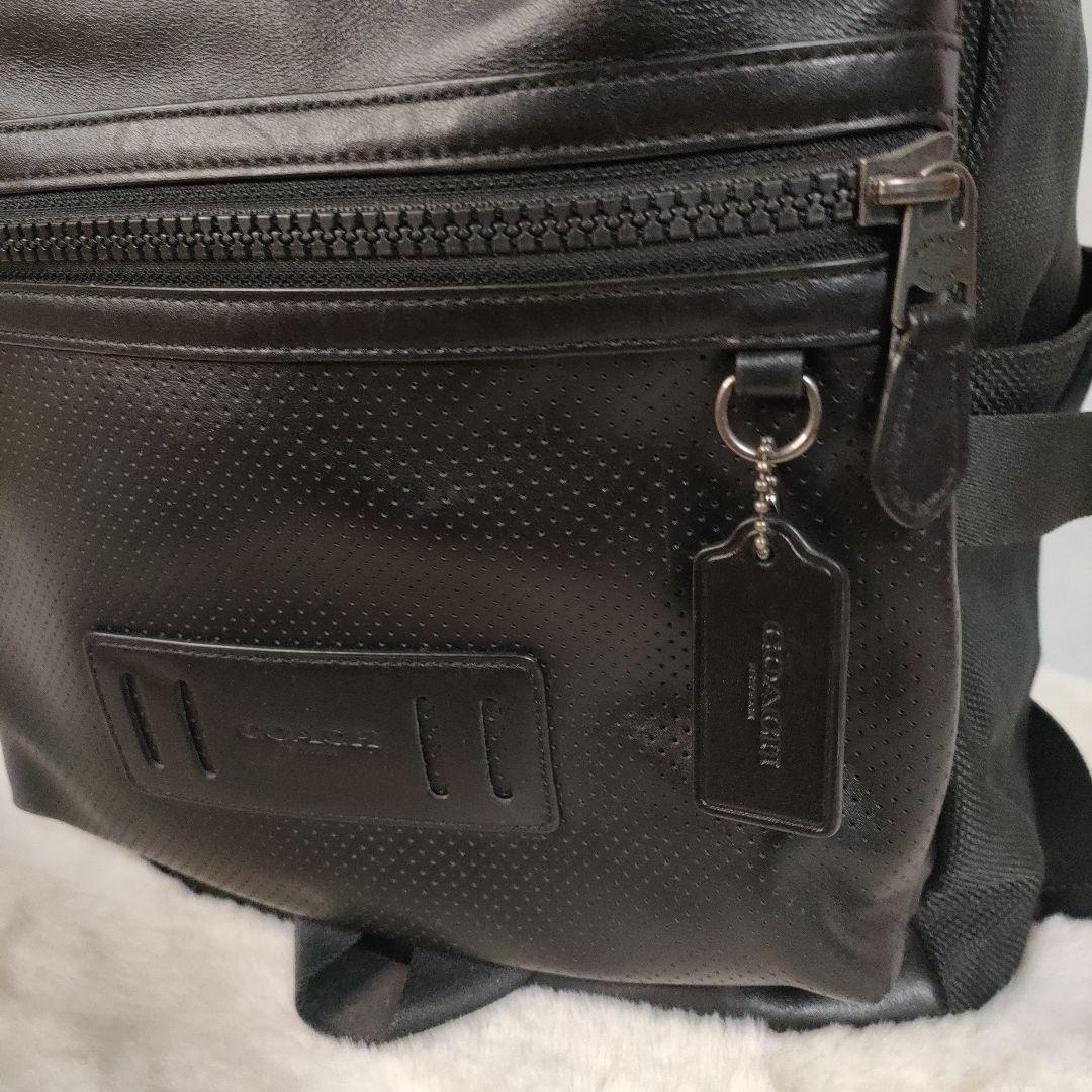 極美品✨コーチ　レザー リュック　バックパック　ナイロン　レザー F24676