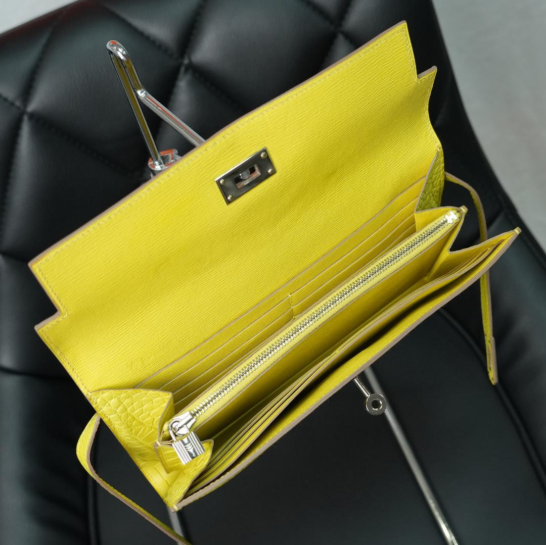 美品 エルメス ケリーウォレット アリゲーター