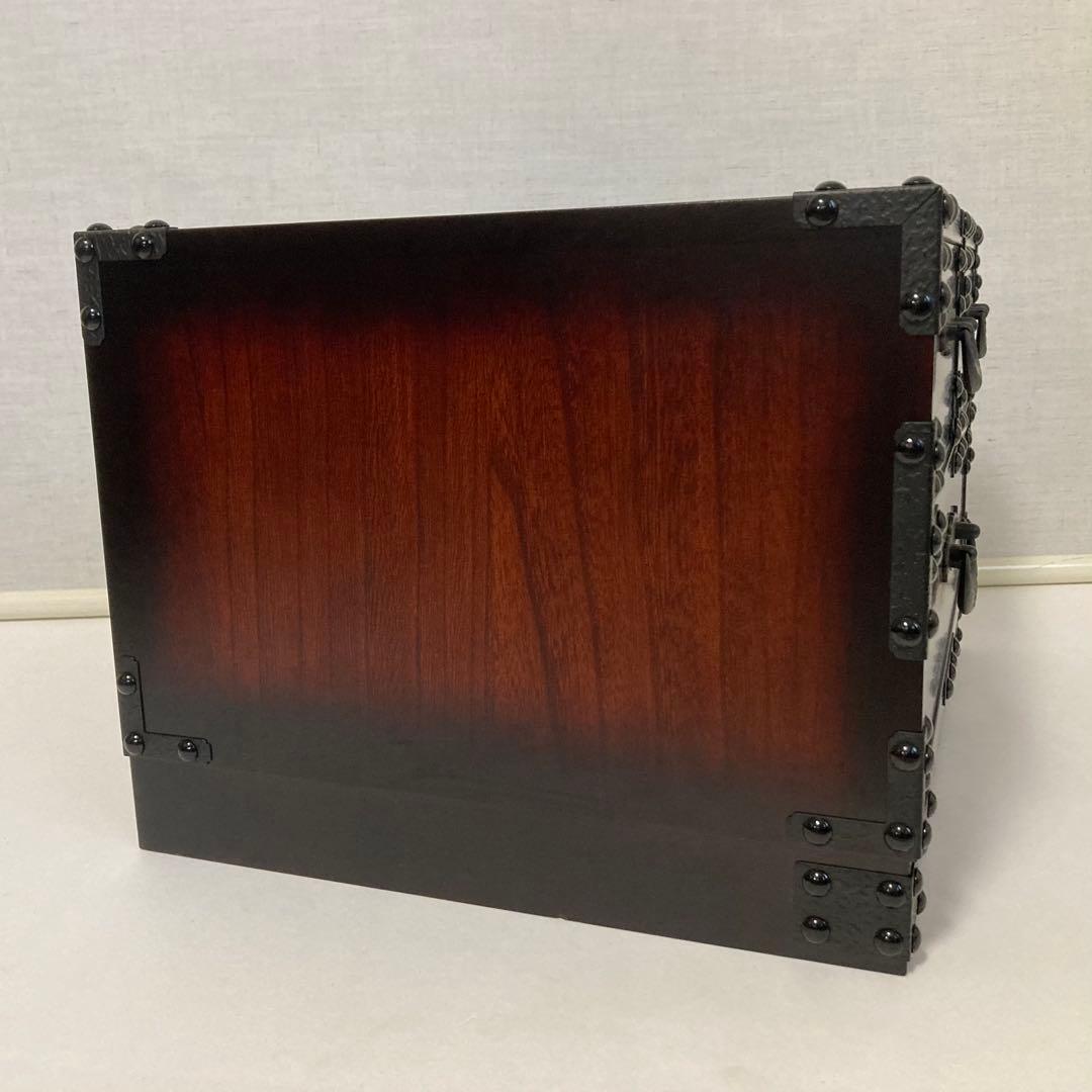 からくり 小引き出し 箪笥 チェスト 隠し収納 木製 桐⁇ 金具 和風 民芸調