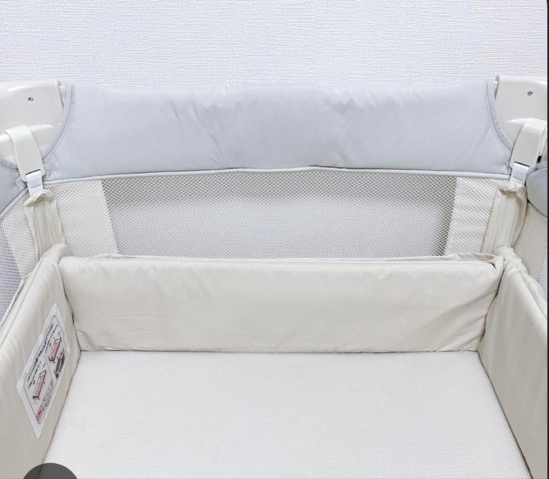 藍　ココネルエアー ベビーベッド ホワイト