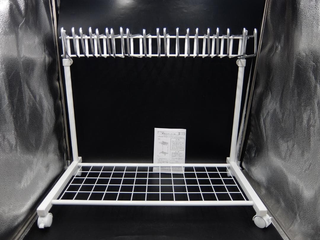 川口工器　スラックスハンガー 20本掛け 棚付き 高さ伸縮