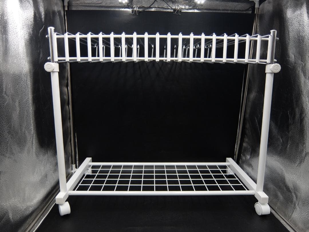 川口工器　スラックスハンガー 20本掛け 棚付き 高さ伸縮