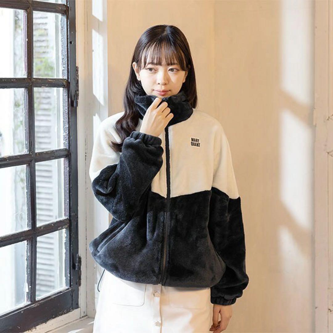 マリークワント　MARY QUANT バイカラーフリースビッグ ブルゾン