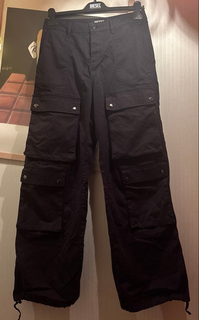 Diesel ワイドカーゴパンツ　ブラック　タグあり