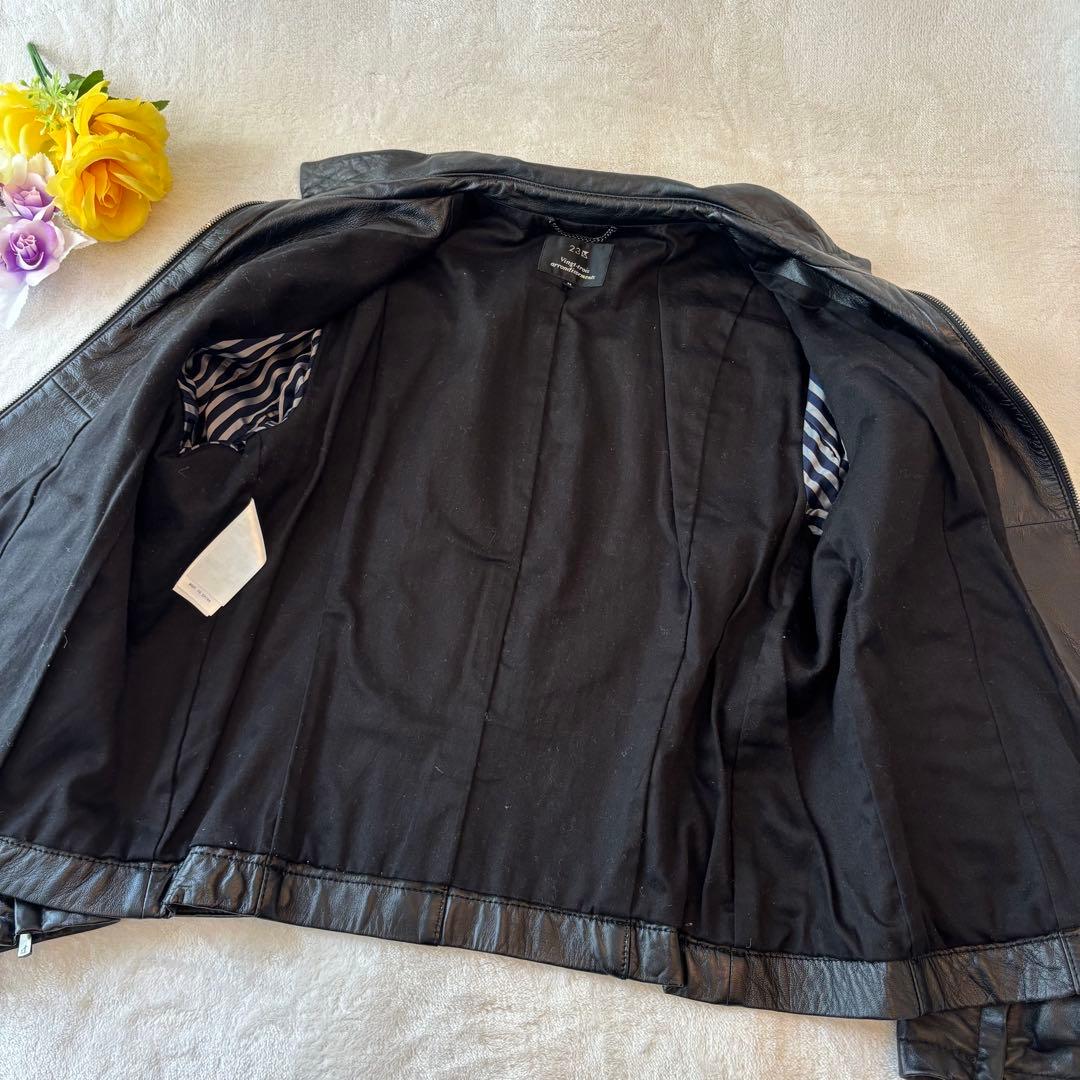 【極美品】23区 レザージャケット サイズ48 黒 羊革　ラムレザーライダース
