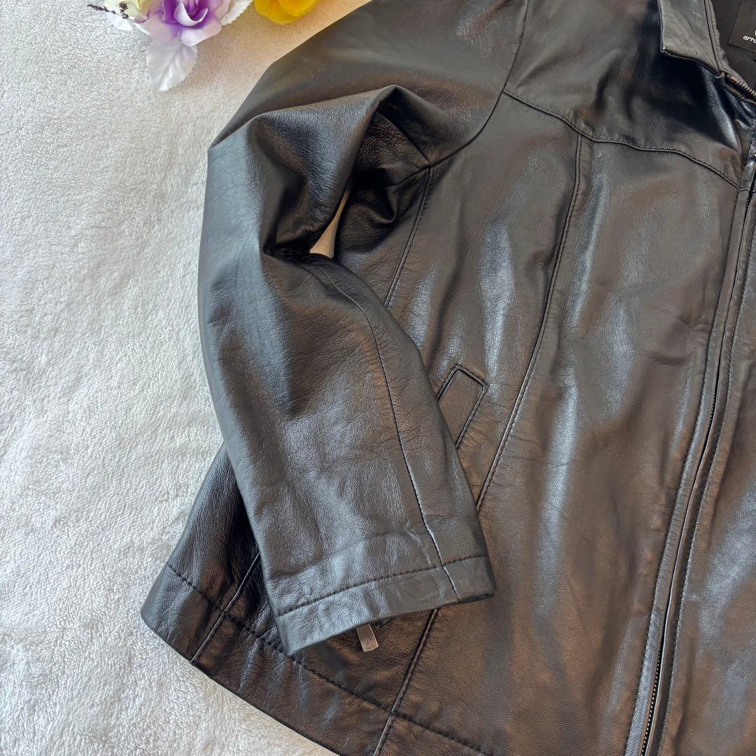 【極美品】23区 レザージャケット サイズ48 黒 羊革　ラムレザーライダース