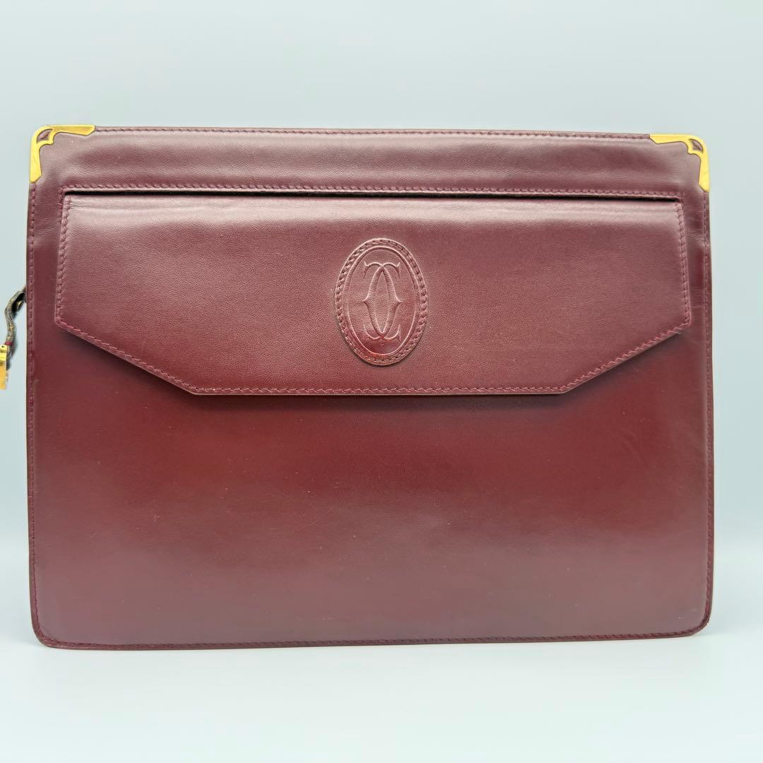 ✨美品✨カルティエ マストライン レザー クラッチバッグ 男女兼用 ゴールド金具