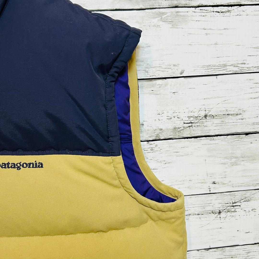 patagonia パタゴニアダウンベスト ネイビー/ベージュ size XL