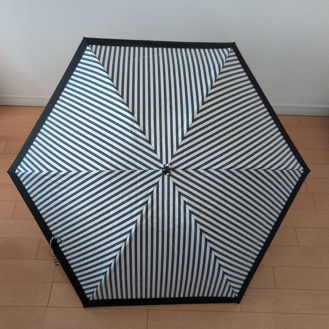 中古品 SUN BARRIER 100 折りたたみ日傘 ストライプ
