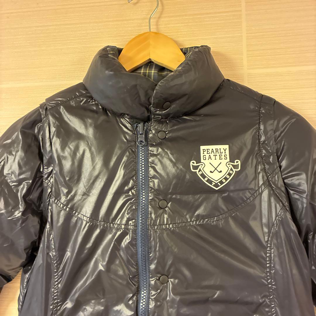 PEARLY GATES チェック柄 ダウンジャケット　リバーシブル　サイズ0