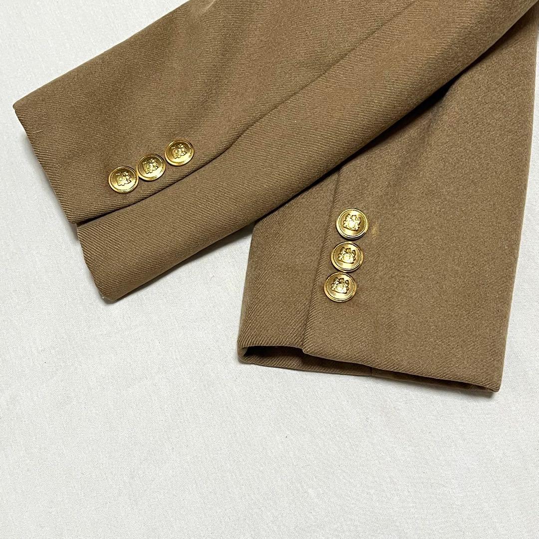 【カシミヤ100%】アクアスキュータム　ダブルテーラードジャケット　金ボタン　M