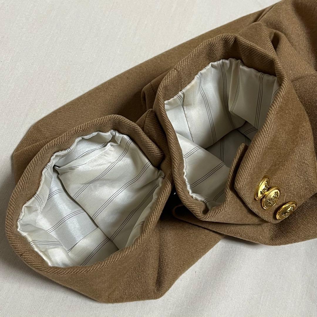 【カシミヤ100%】アクアスキュータム　ダブルテーラードジャケット　金ボタン　M