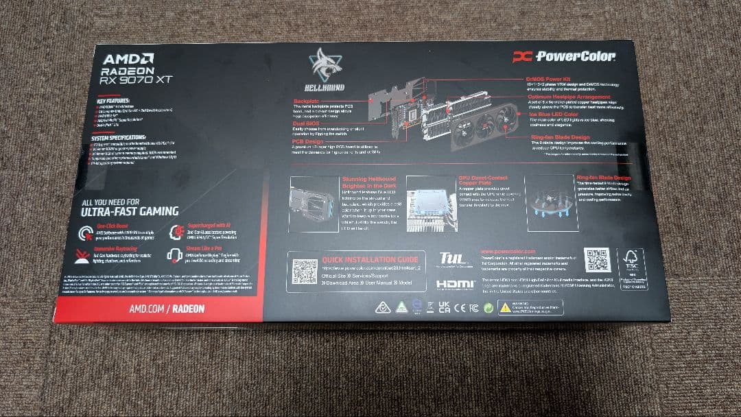 グラフィックボード・グラボ・ビデオカード PowerColor Radeon RX 9070 XT 16GB GDDR6