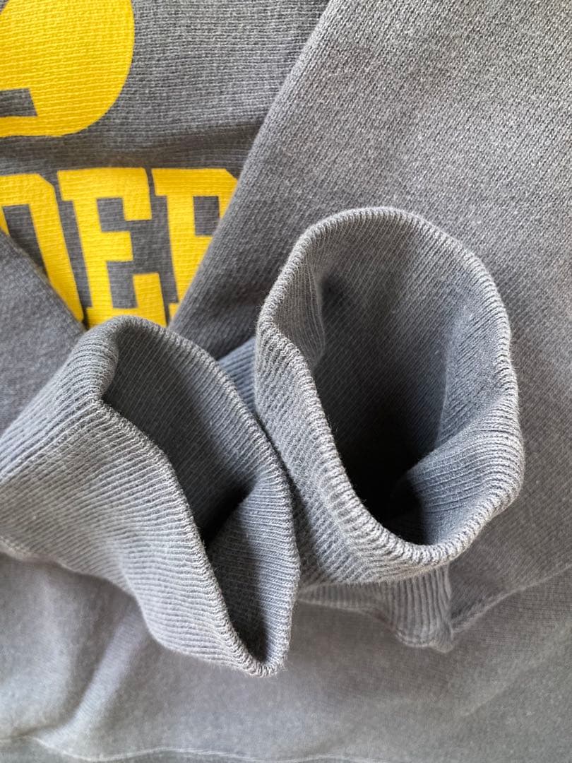 チャンピオン リバースウィーブ 青タグ 復刻 3段プリント スウェット ネイビー