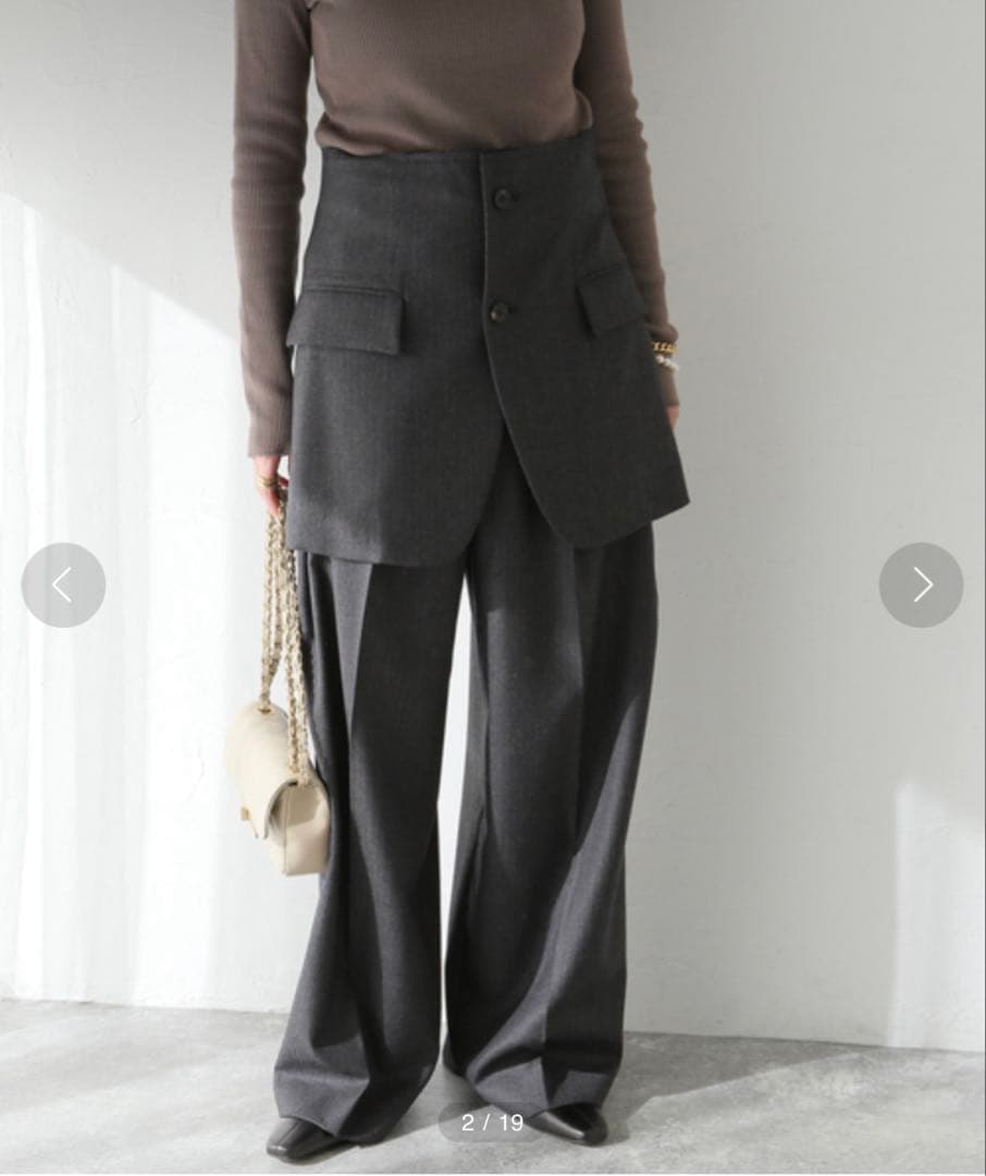 専用 INSCRIRE Wool Gabardine Transfrom Sk