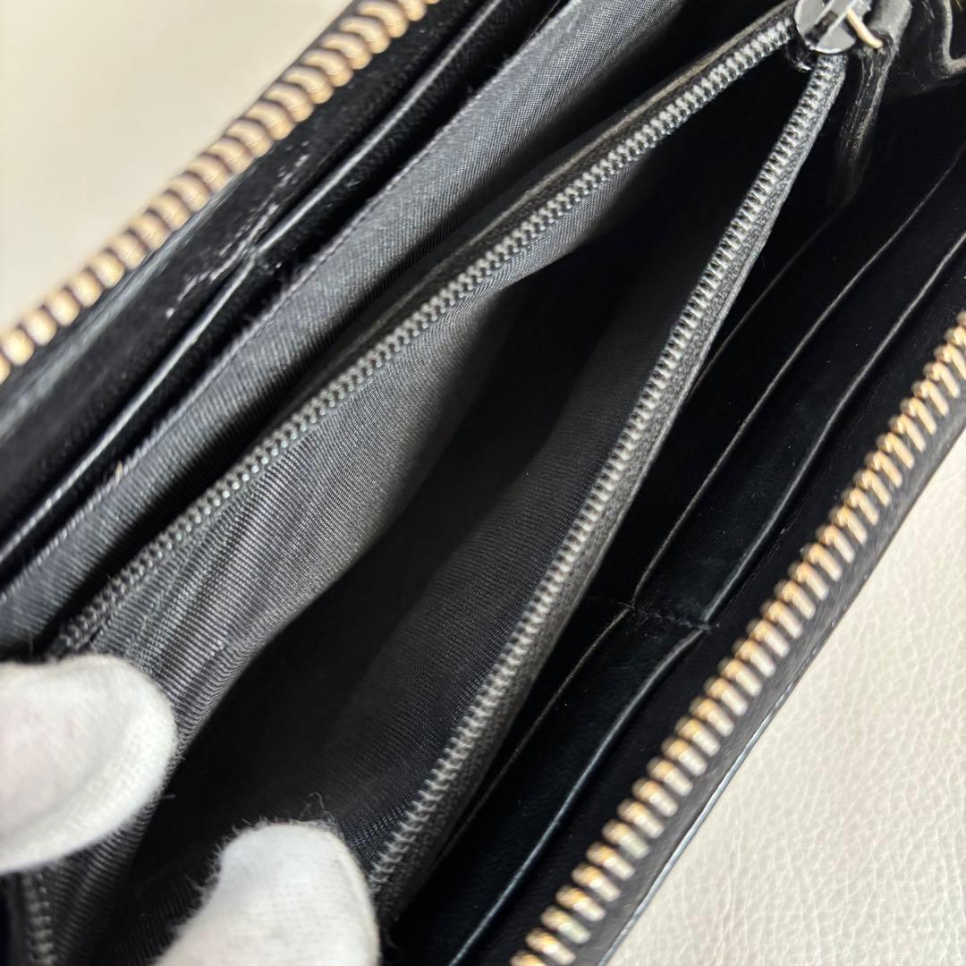 【希少】【良品】イヴサンローラン Yメール ラウンドファスナー 長財布 黒
