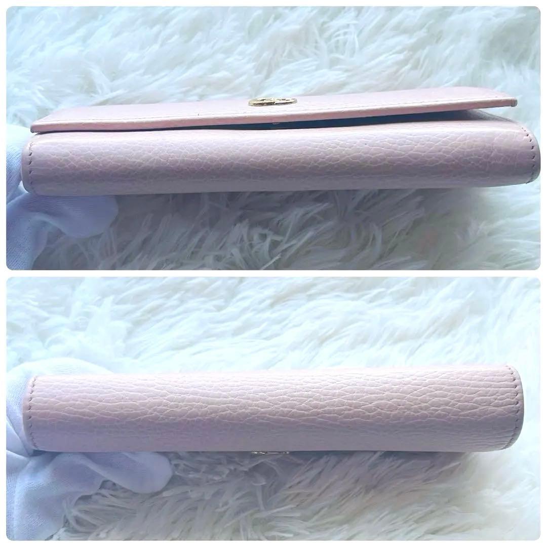 極美品✨GUCCI グッチ GGマーモント 長財布 レザー ピンク ロゴ金具