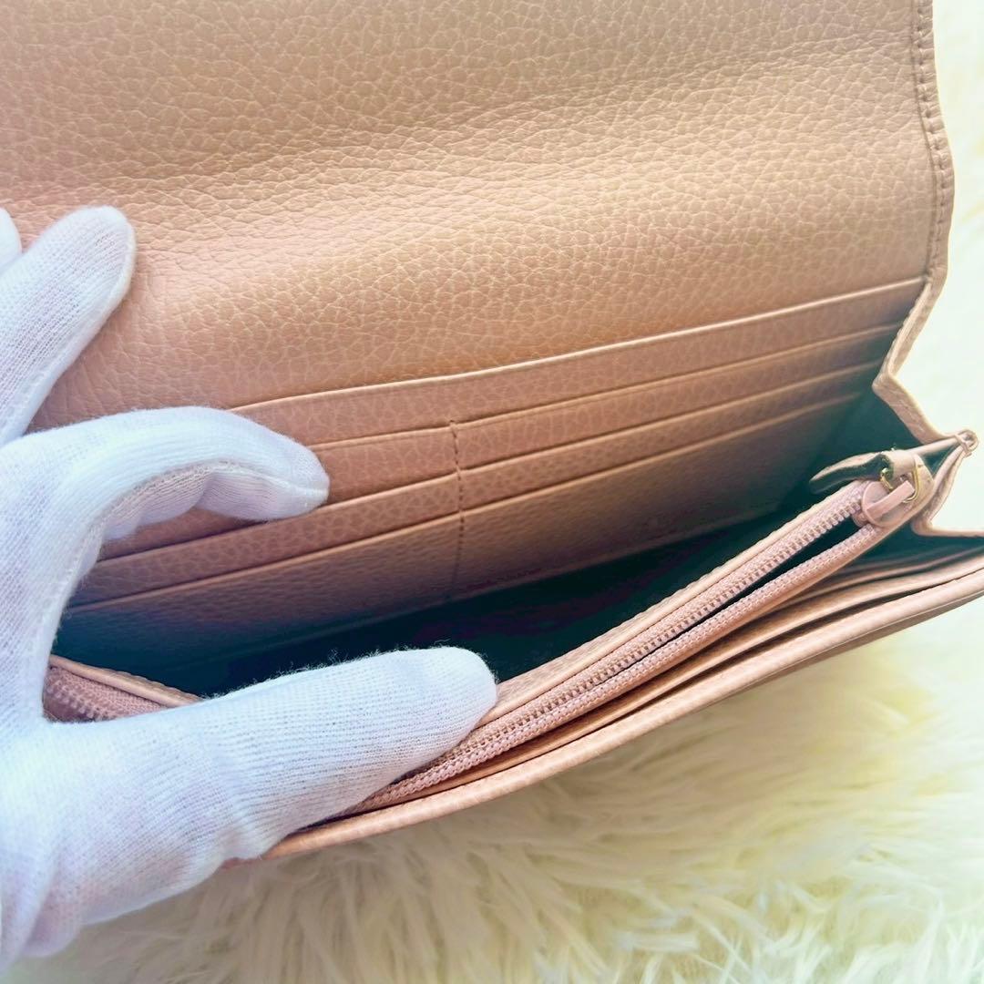 極美品✨GUCCI グッチ GGマーモント 長財布 レザー ピンク ロゴ金具